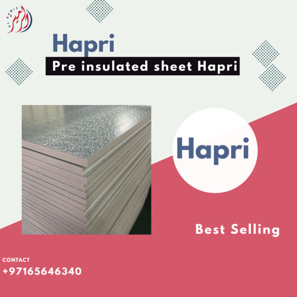 Pre Insulated Sheet Hapri on a shelf in a warehouse in Dubai, United Arab Emirates